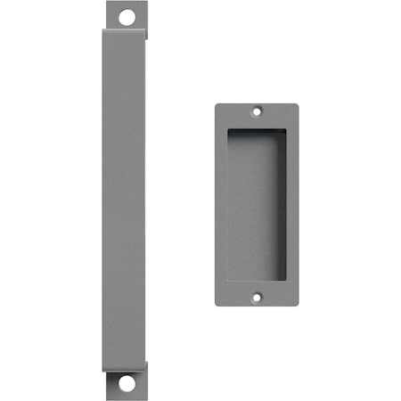Ekena Millwork 11" Pull Handle & 6" Flush Pull for 1 3/4" Doors, Flint Gray GB6001PP4116FG
